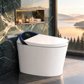 TECHO Tank-Fed Smart Toilet with Bidet, Laser Sensing Auto Lid and Hand-Wave Seat Control, Foam Shield, Instant Warm Water, Heated Seat, Dryer, Remote